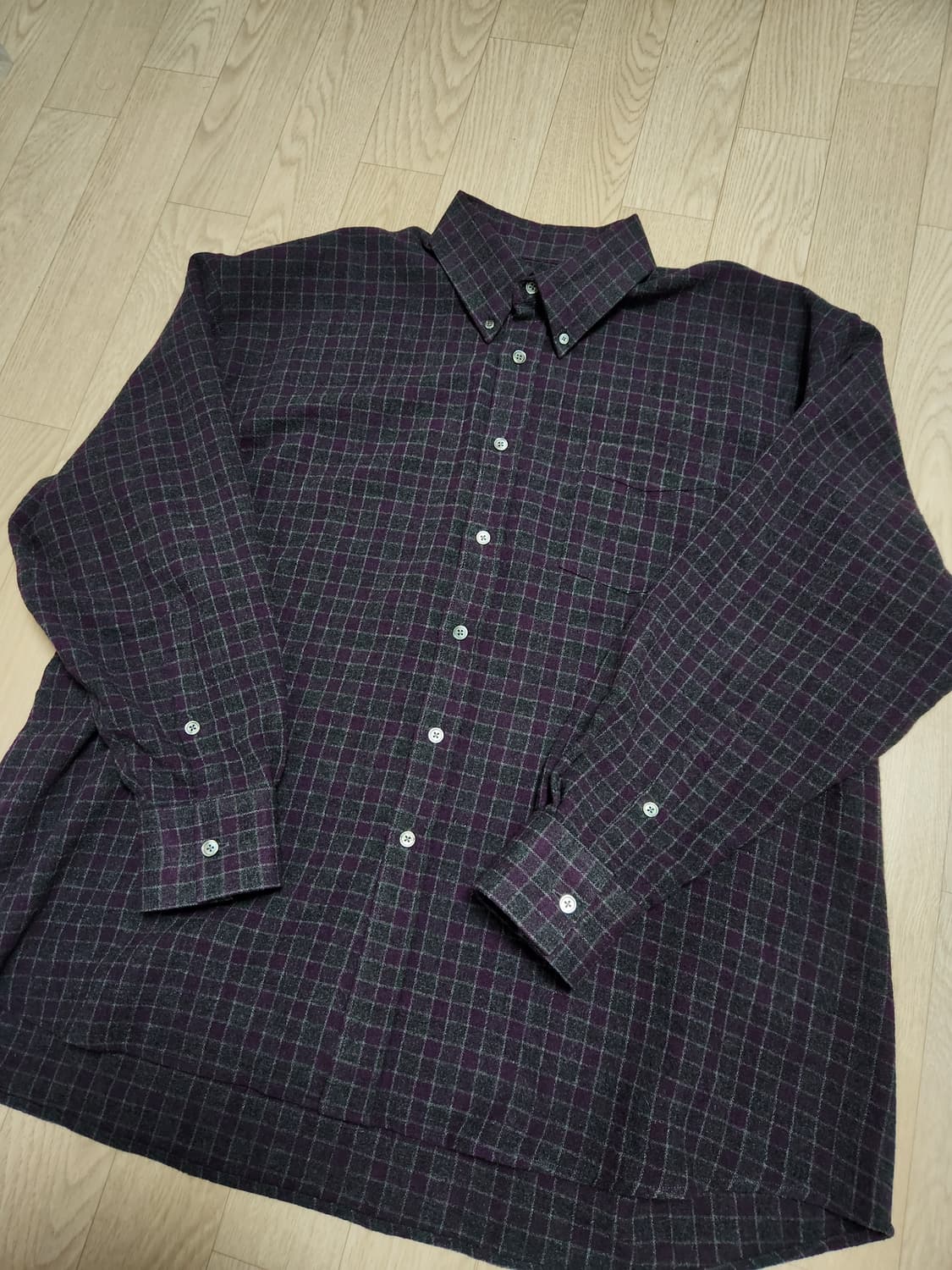 (50) 아워레가시 보로우드 BD 셔츠 소포모어 체크 루럴 울 상품이미지1