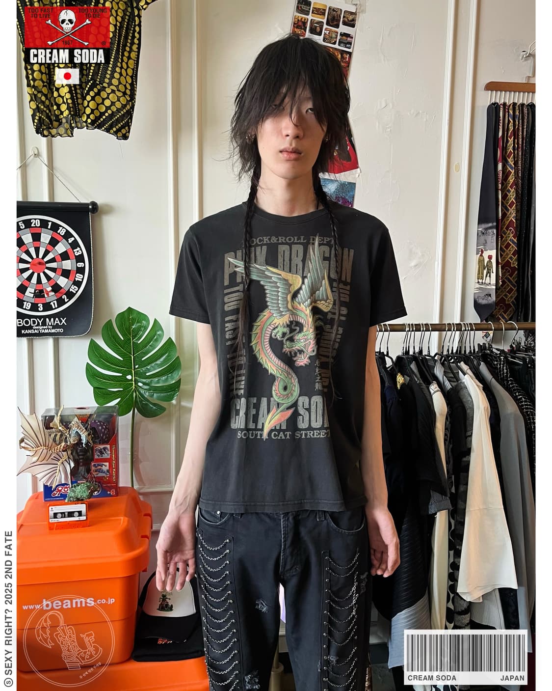 CREAM SODA Oriental Printed 1/2 T-Shirt 상품이미지1