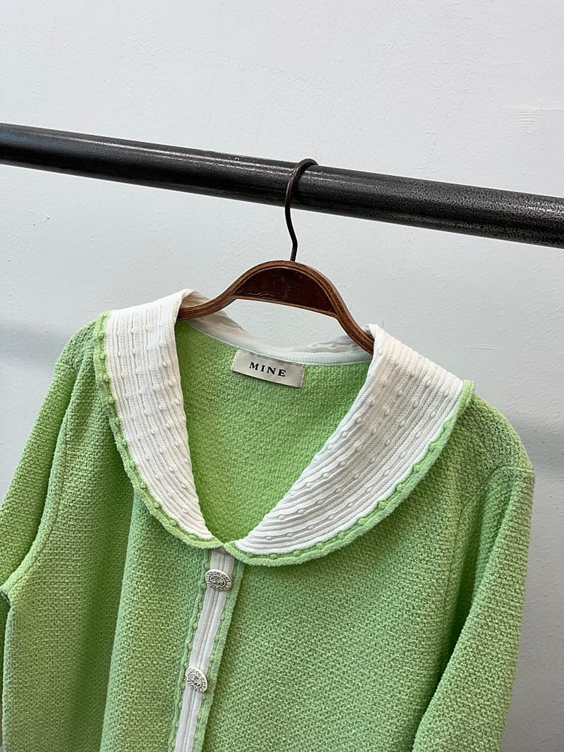 여) 마인 메론 크롭 니트가디건  상품이미지3