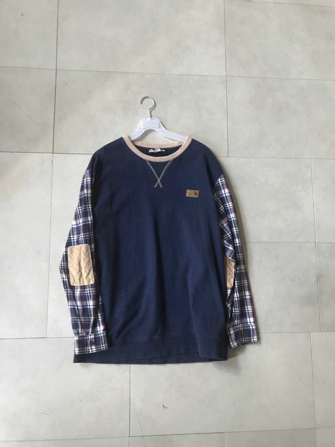 노페 체크디테일 맨투맨 상품이미지7