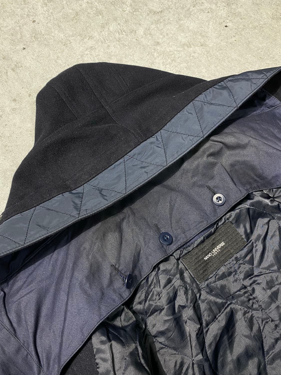 [S] Nano-Universe 나노유니버스 도쿄 네이비 울 후드자켓 상품이미지5