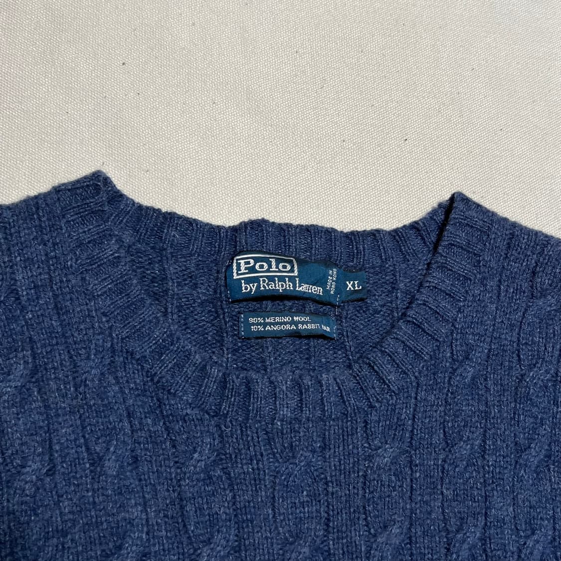 XL 폴로랄프로렌 블루 메리노 울 케이블 니트 상품이미지4