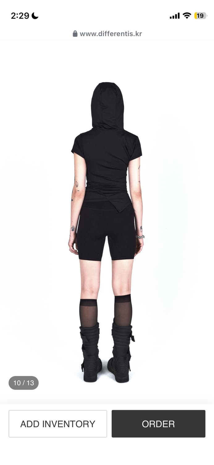 디퍼런티스 드레이프 후드 반팔 블랙  상품이미지5