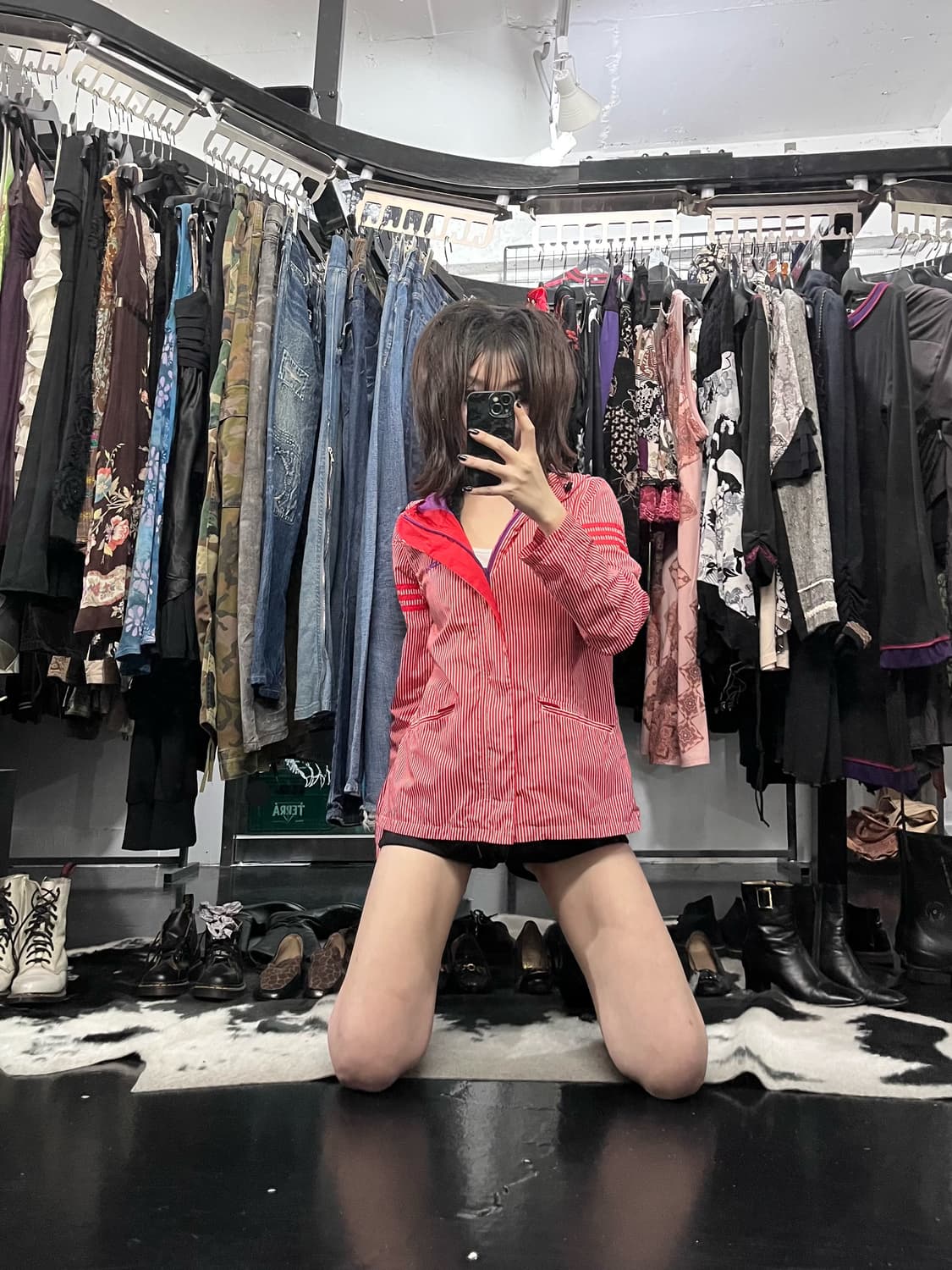 아디다스 체크패턴 윈드자켓 상품이미지1
