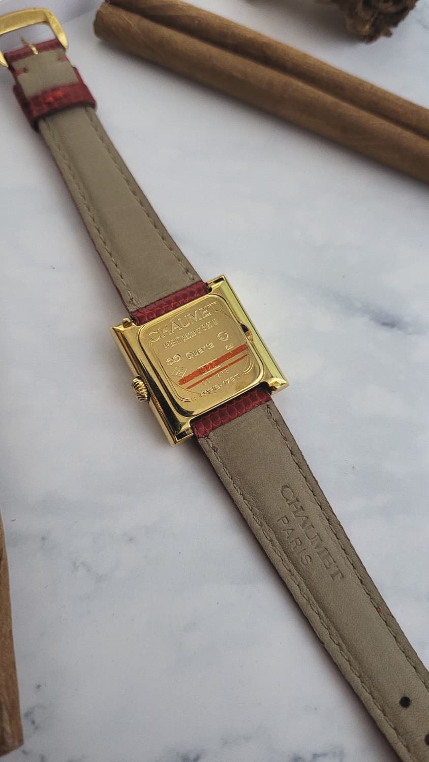 [특가상품]정품 쇼메 아르데코 스퀘어 쿼츠 시계 [정품 가죽줄,버클 3개 상품이미지9