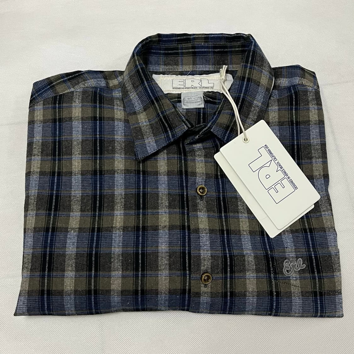 [M,L,XL]이알엘 ERL 26ss 체크 셔츠/그레이 상품이미지1