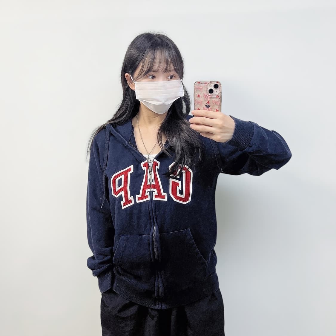 갭 GAP 빅 로고 후드집업 네이비 상품이미지1