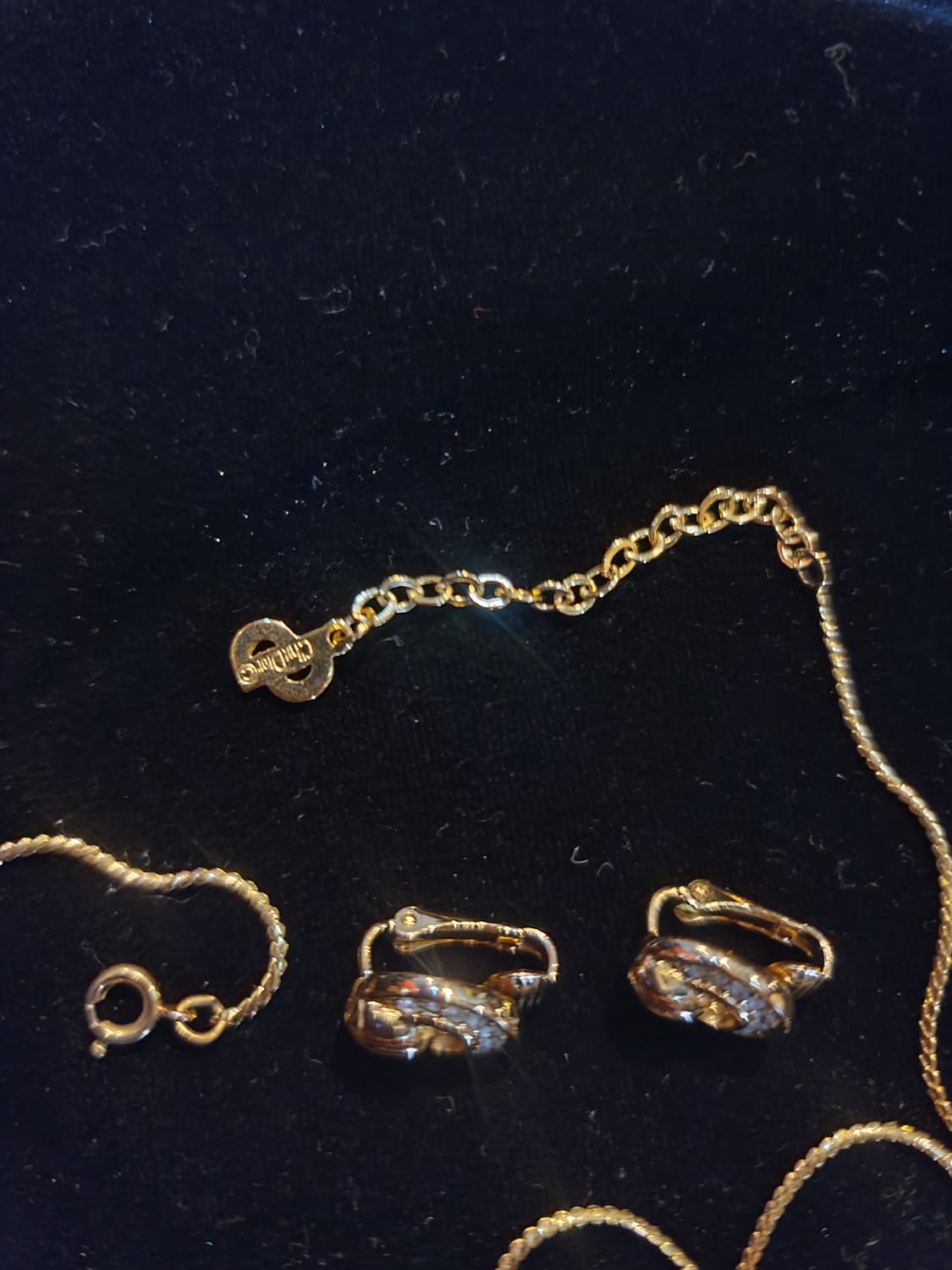 크리스찬디올 금장 목걸이 + 귀걸이 세트 상품이미지4