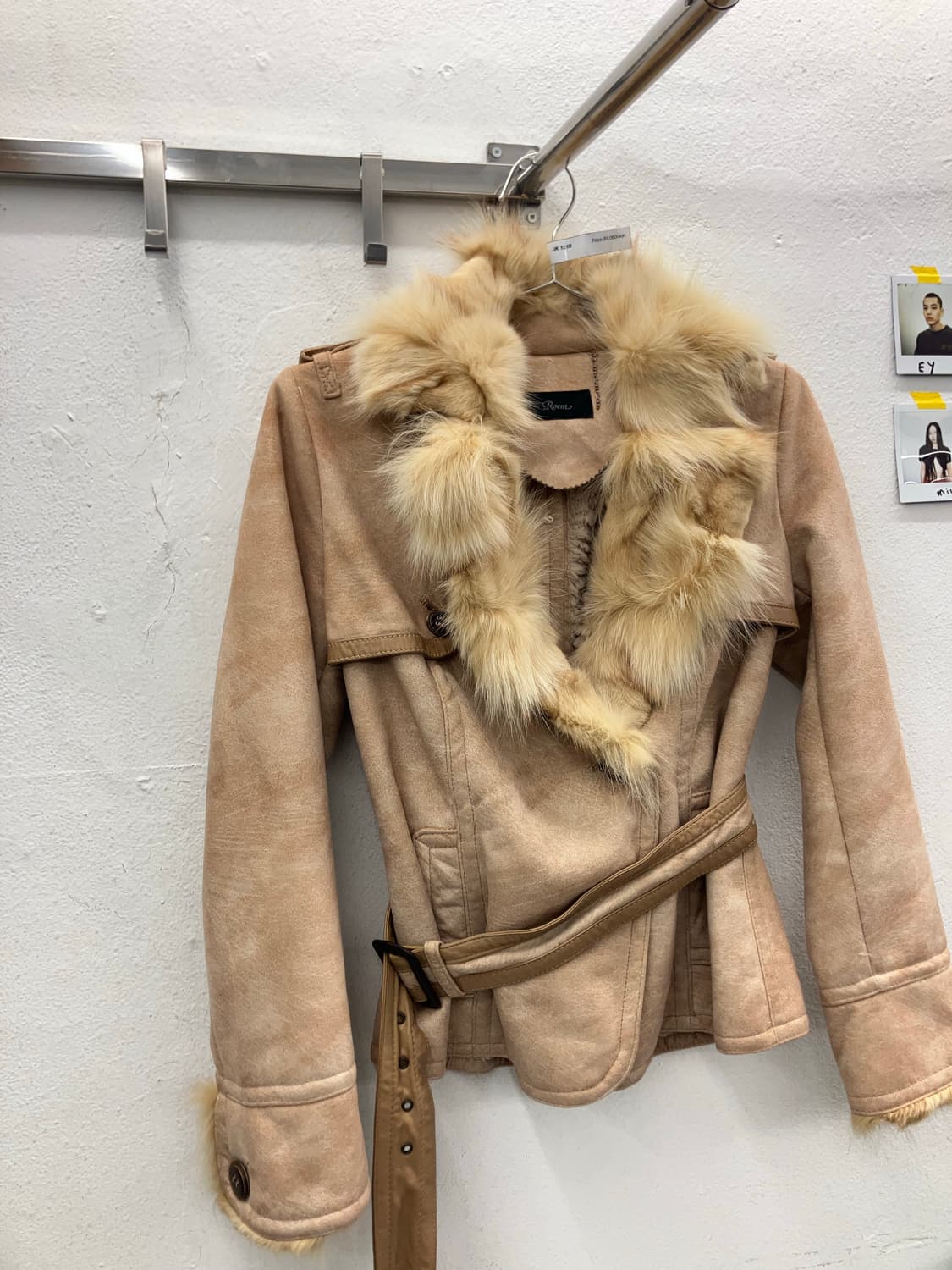 레더 트리밍 스웨이드 하프 무스탕 상품이미지1