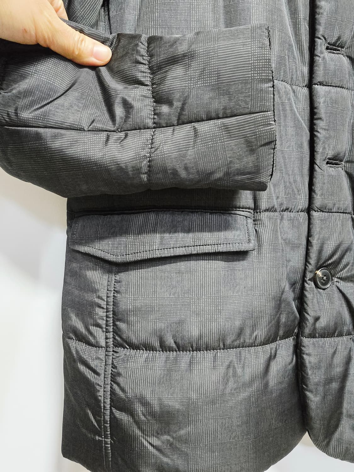 루이까스텔 퀼팅 자켓 그레이체크95 상품이미지3