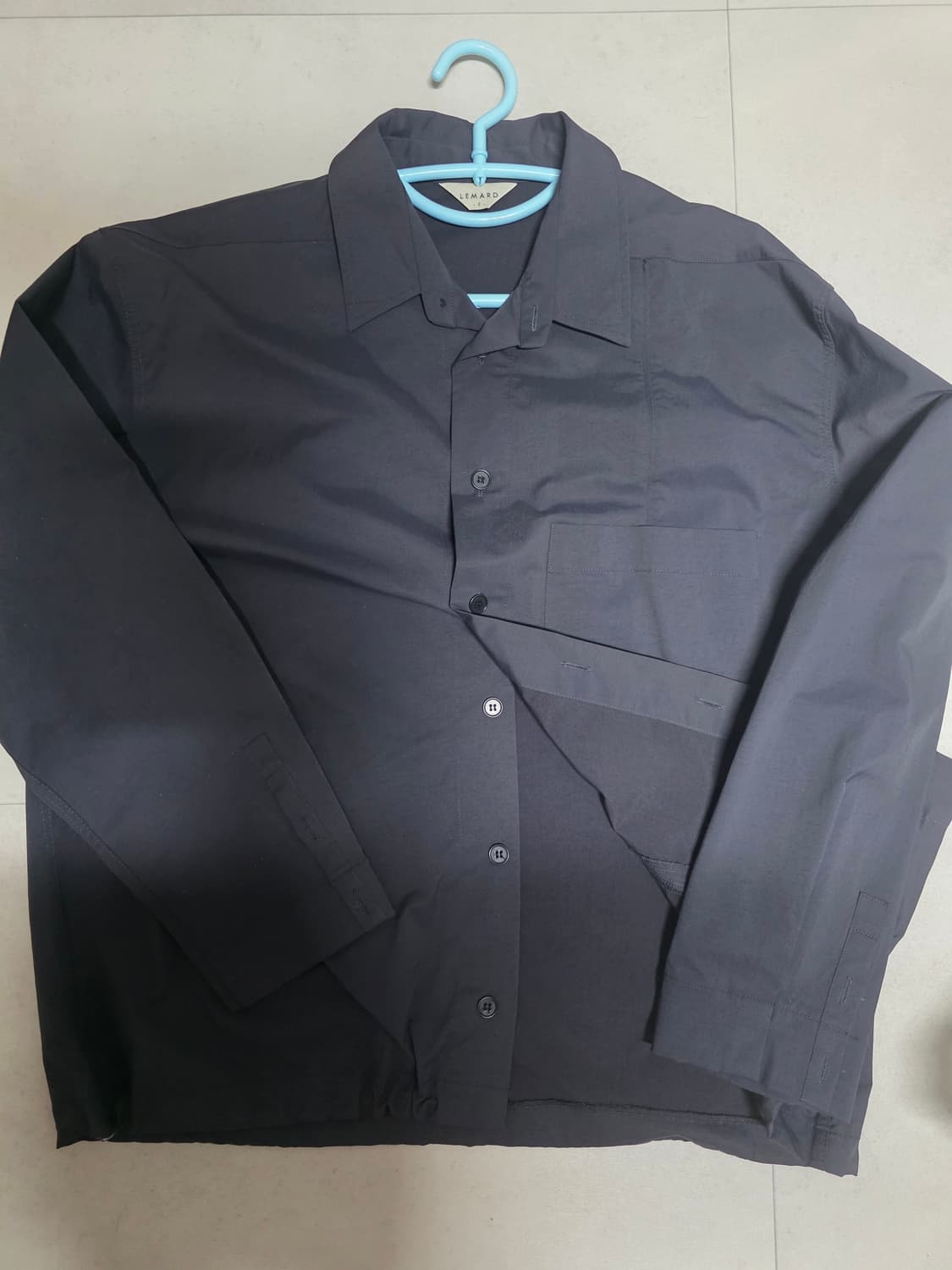 르마드 절개 포켓 스트링 아우터 셔츠 - 차콜 2사이즈 상품이미지2