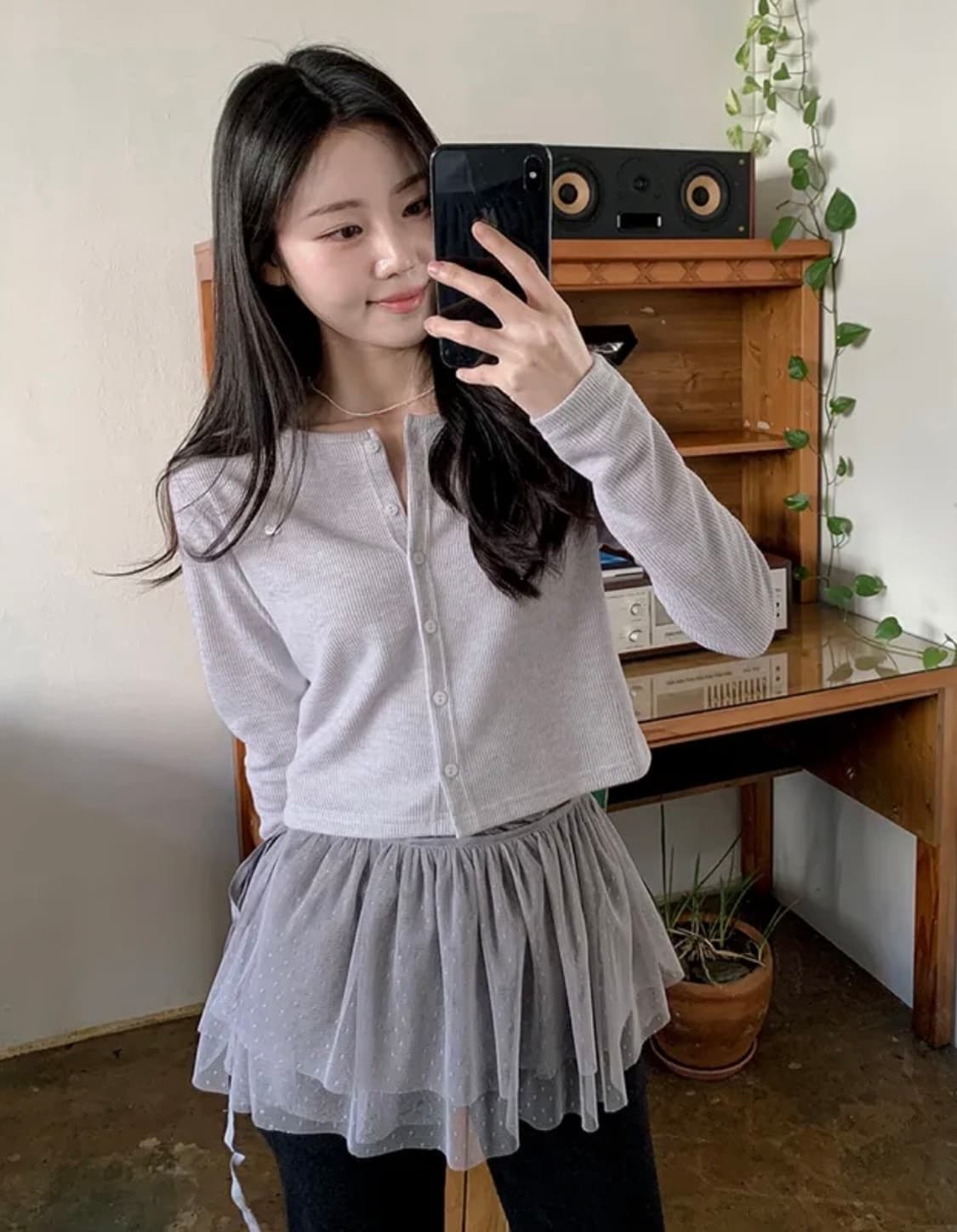 쇼퍼랜드 made 스프링 멀린 여리핏 팬던트 골지 가디건 상품이미지1