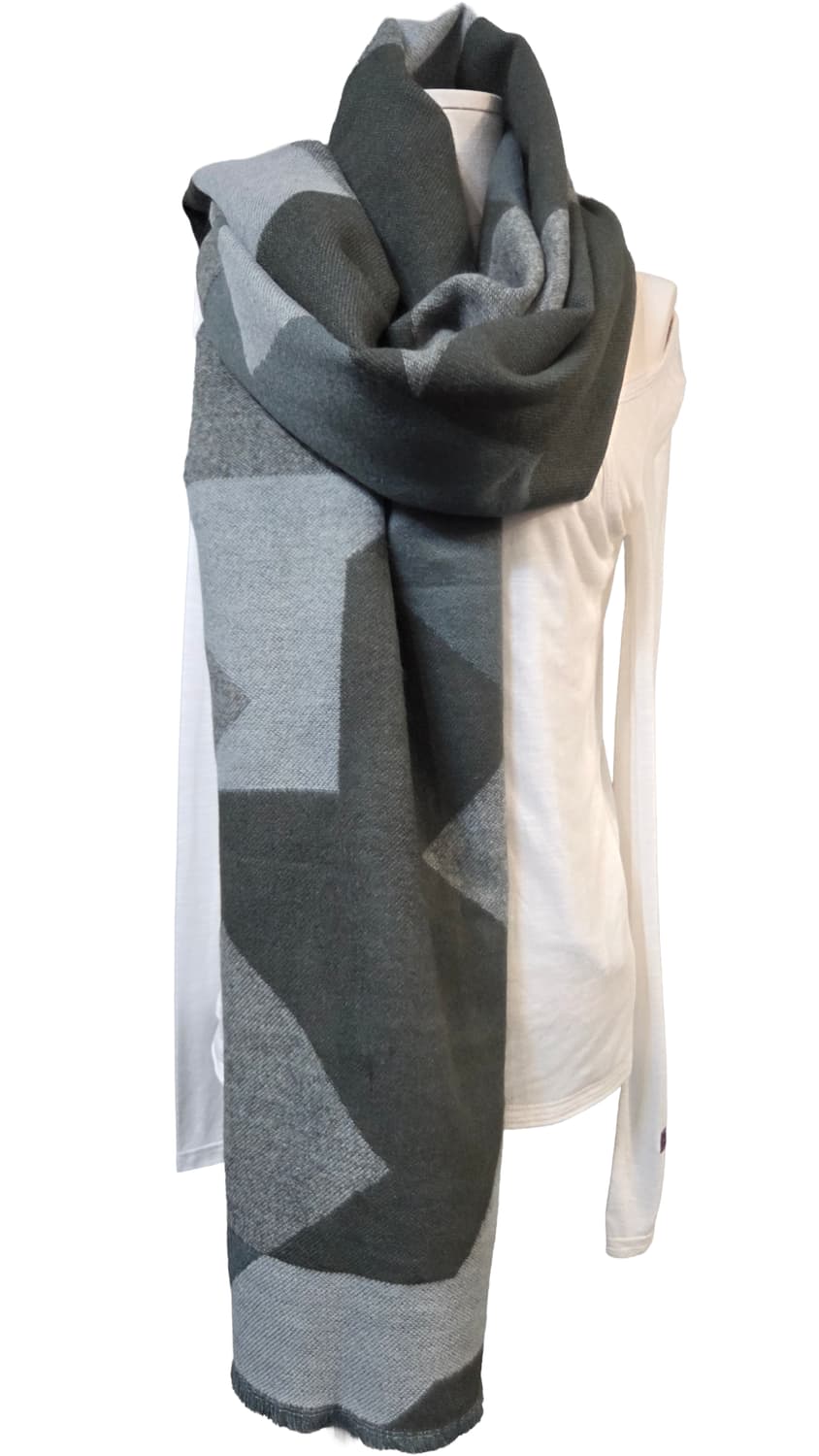 (하자 특별할인)G-STAR기하학 패턴 머플러 회색/검정 상품이미지1