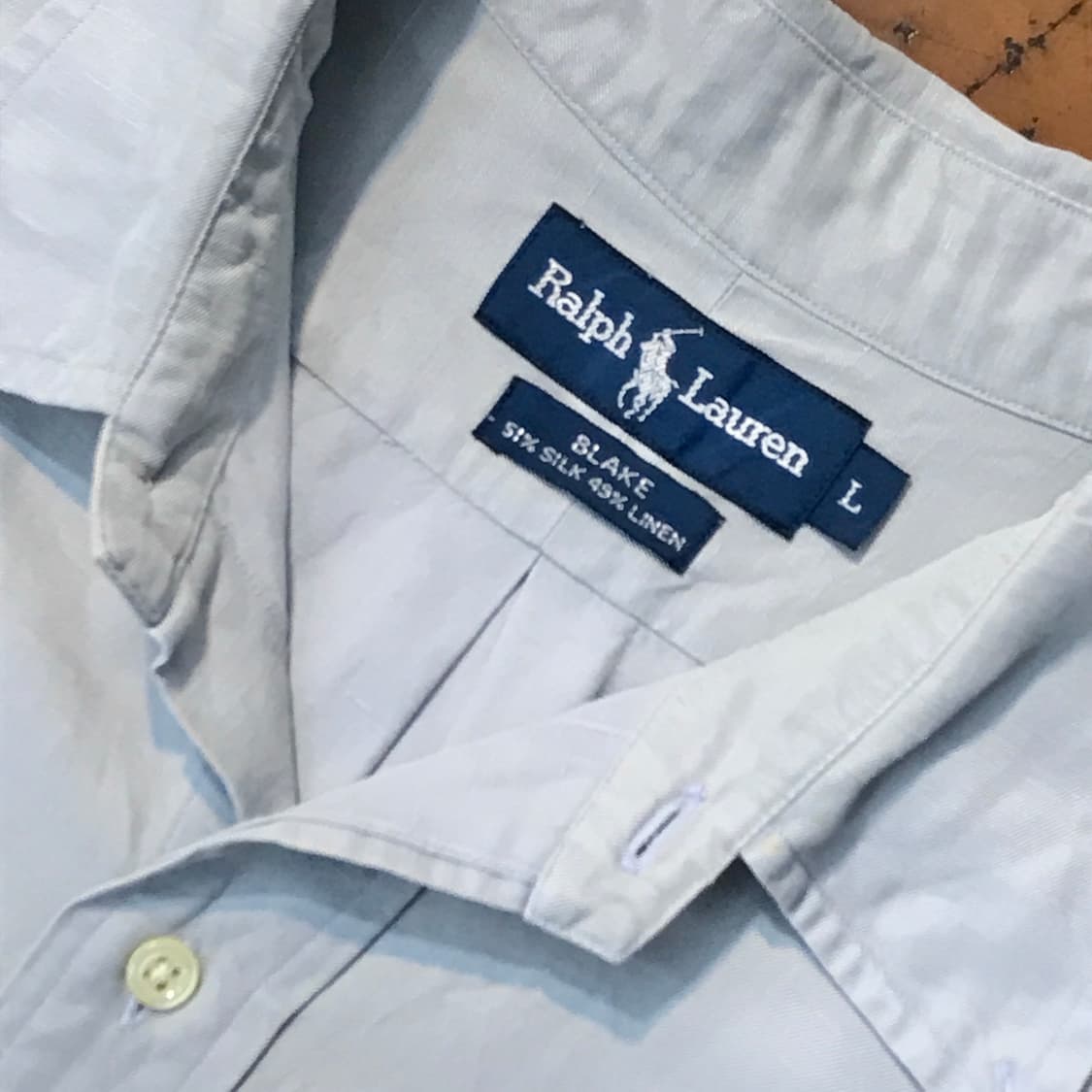 폴로랄프로렌 그레이 실크 린넨 혼방 셔츠 남성 115 빅사이즈 상품이미지4