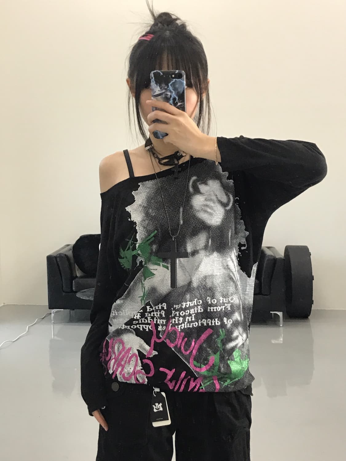 Lead Y2k Graphic long Sleeve T-Shirts 상품이미지2