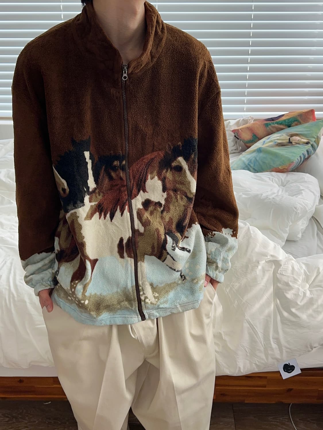 Kokopelli "설원 속 떠돌이 말들" 플리스 자켓 상품이미지3