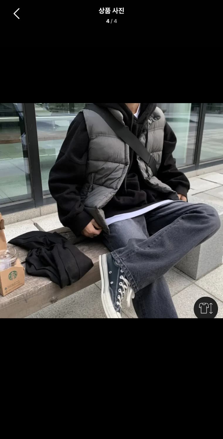 Free / 블랙 ) 데일리 오버핏 기모 후드티셔츠 상품이미지4
