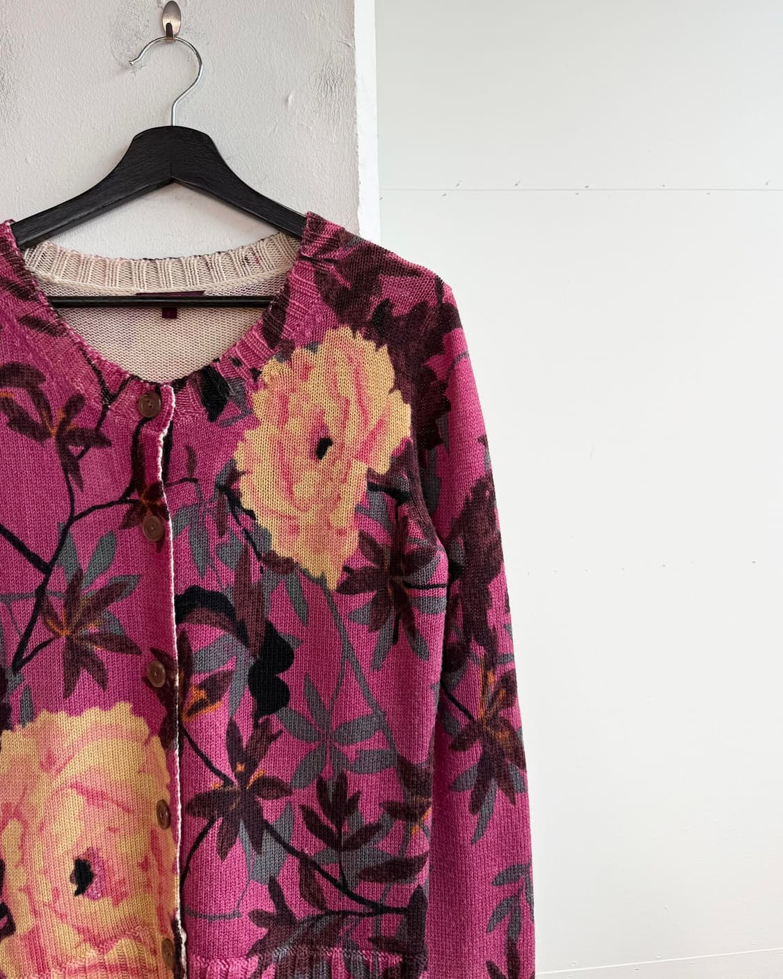 겐조 핑크 플라워 니트 가디건  상품이미지5