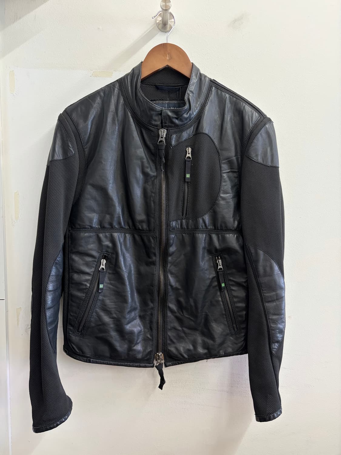 N87. 알마니 매쉬 레더 바이커 자켓 상품이미지1