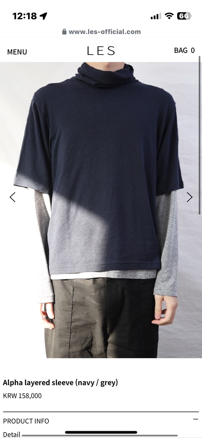 les Alpha layered sleeve (navy / grey) 상품이미지1