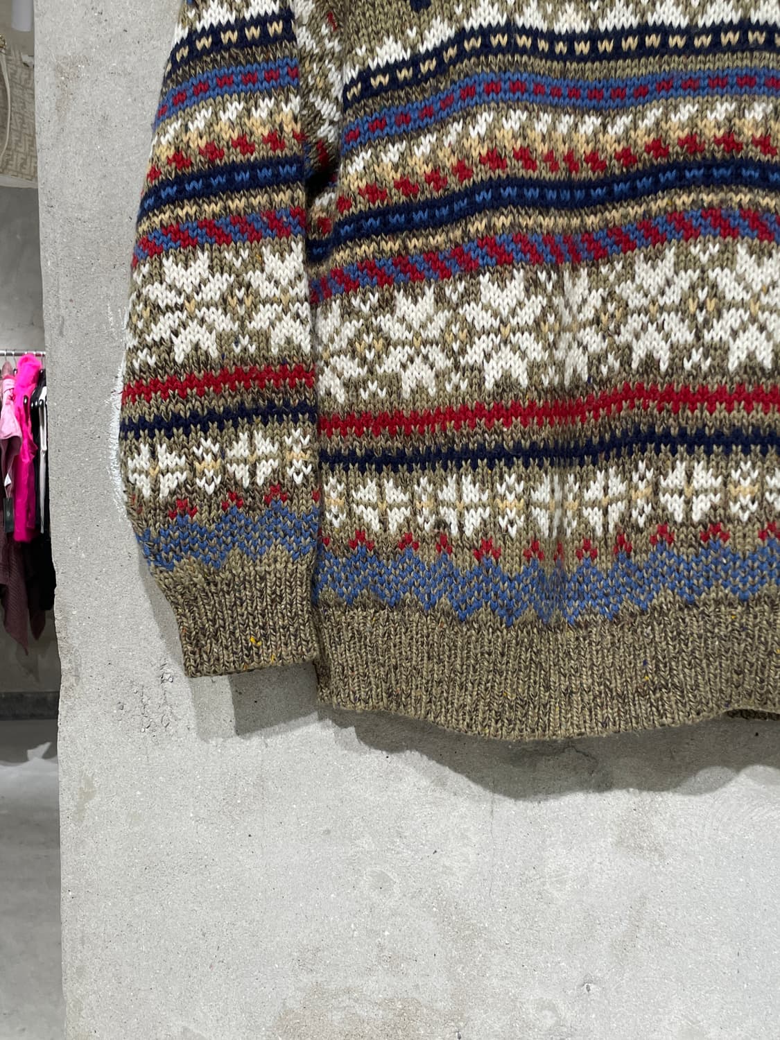 팬 플래닝 카키 페어아일 디어 아크릴 울 스웨터 상품이미지4