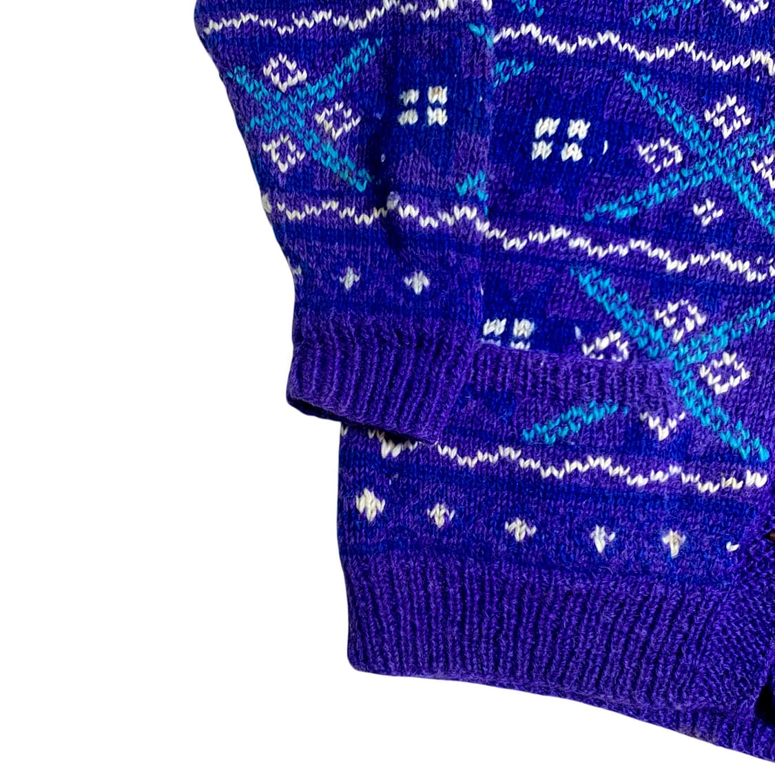 [XL~] 90s  Hand-Knit Purple Cardigan 상품이미지5