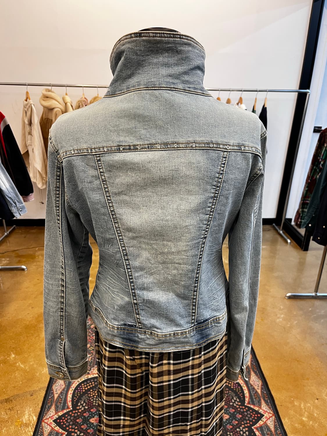 하이넥 집업 데님 자켓 상품이미지6