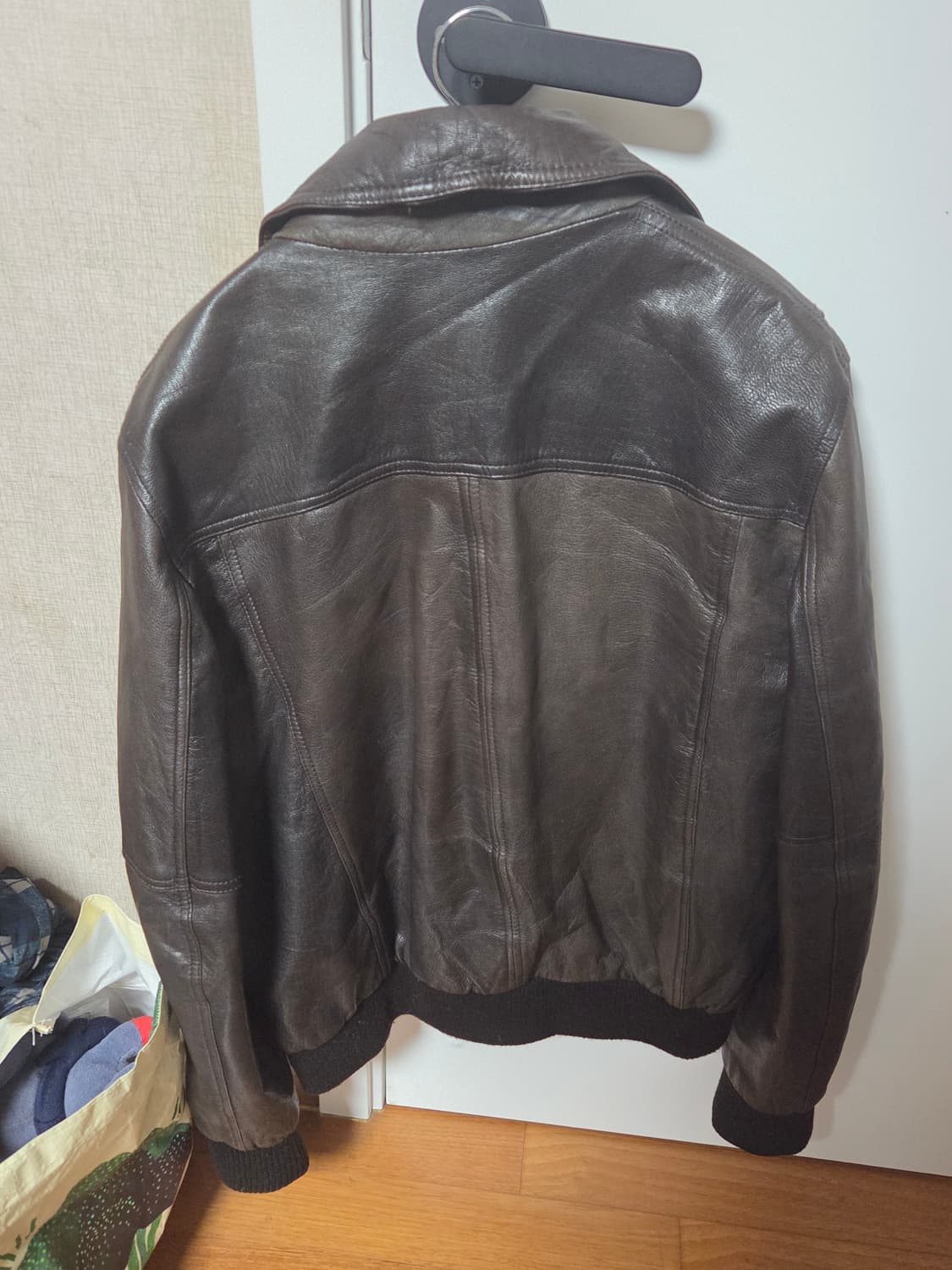 자라 염소가죽 리얼레더자켓 L 상품이미지3