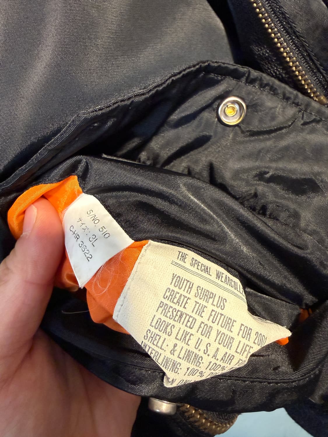 00s 유스 서플러스 ma-1 플라이트 자켓 2XL 상품이미지7