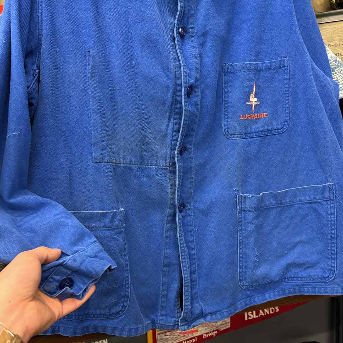 70s 몰스킨 프렌치 워크자켓 프랑스생산 빈티지워싱 3포켓 N673 상품이미지4