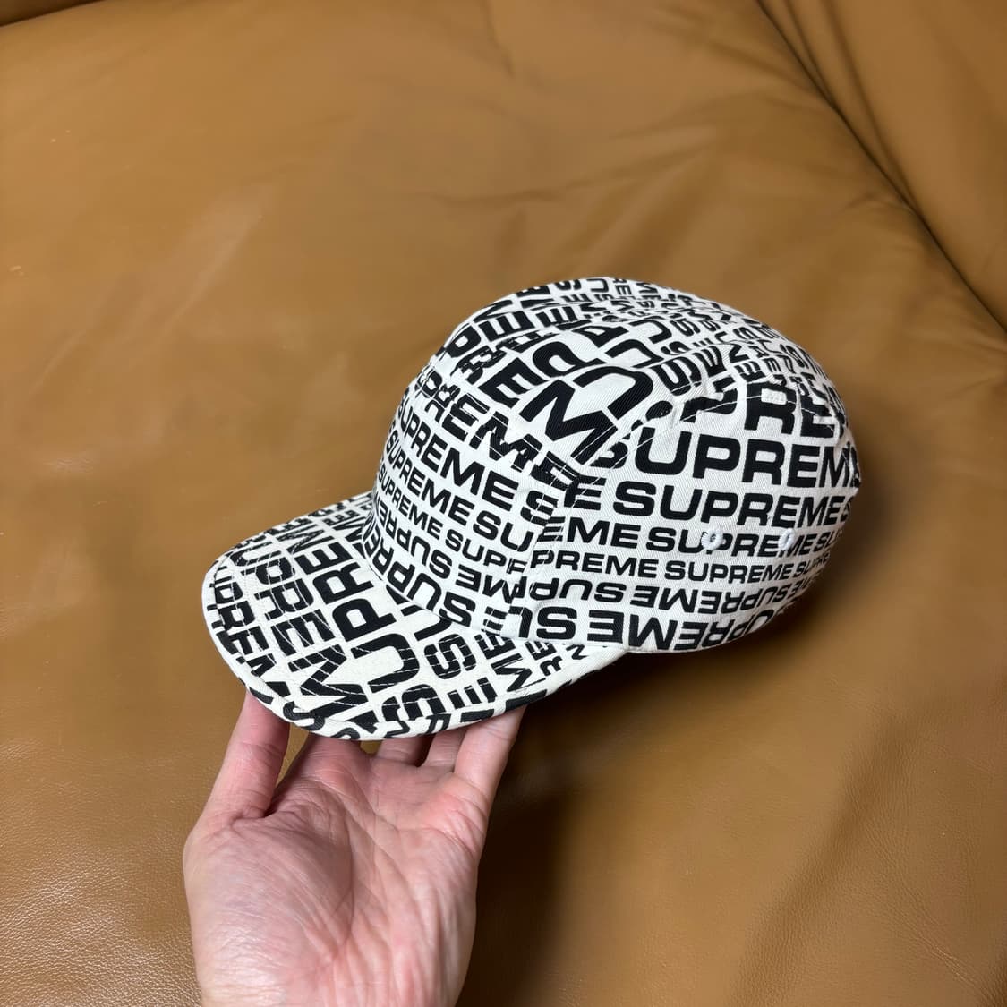Supreme 슈프림 자카드 로고 화이트 캠프캡 모자 (White) 상품이미지4