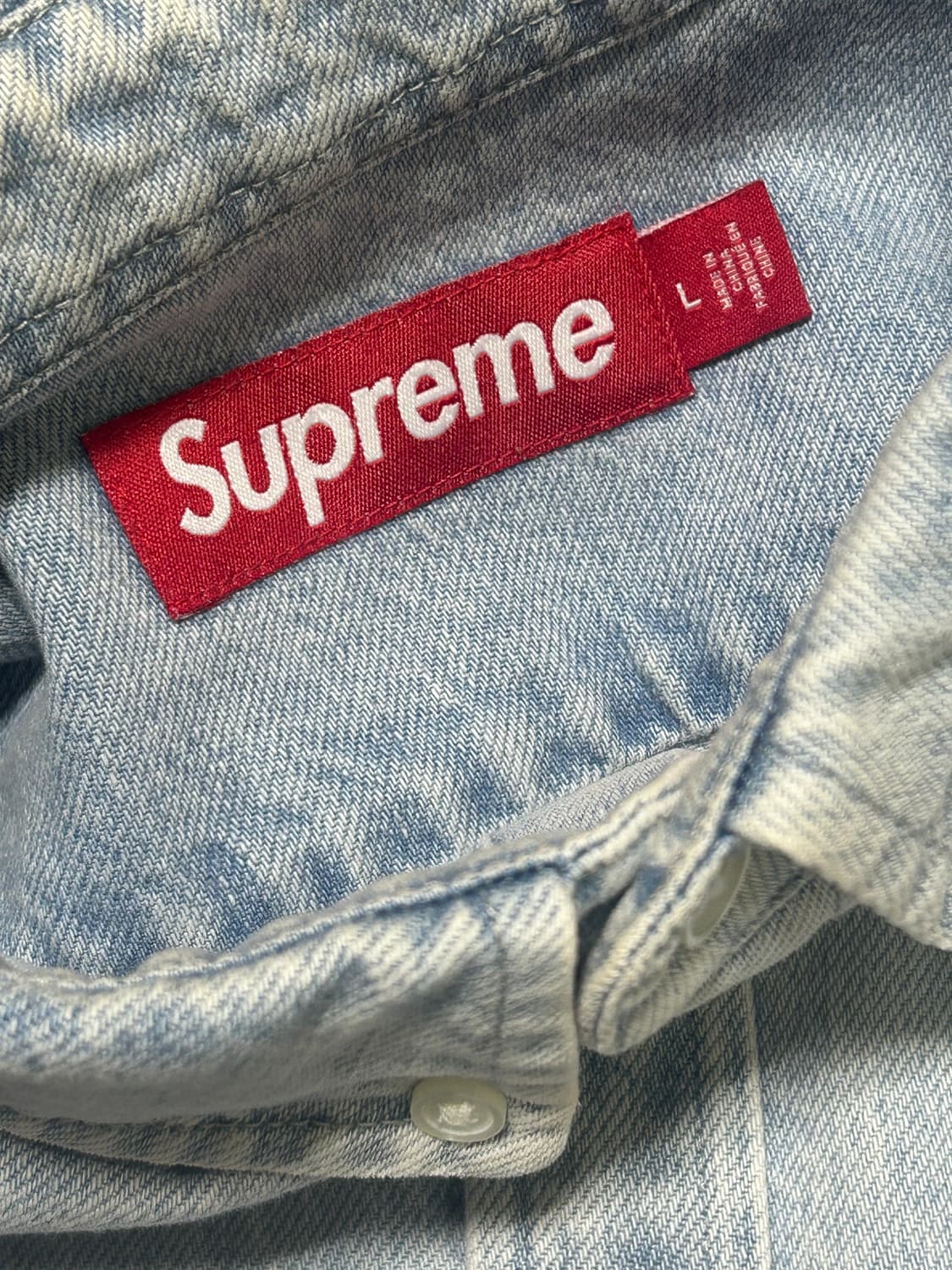 슈프림 스몰 박스 데님 셔츠 라이트 인디고 - 25FW L 상품이미지4