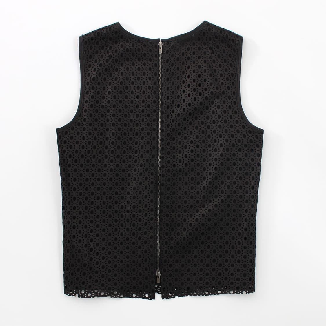 띠어리 Theory 리얼 양가죽 펀칭 나시 슬리브리스 지퍼 블라우스 상품이미지1