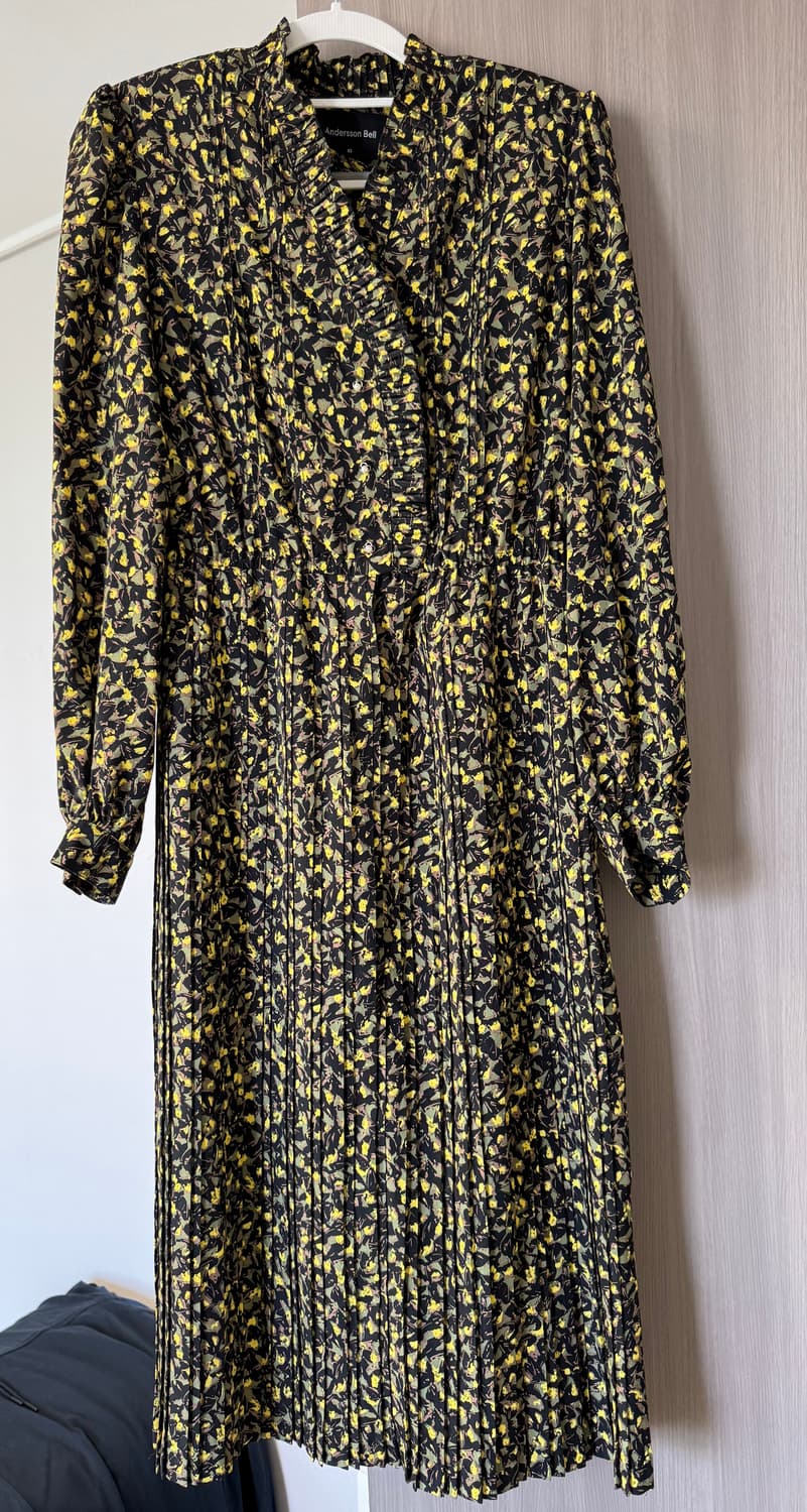 [마지막가격.판매] 앤더슨벨 엘리 플로럴 프릴 랩 드레스 (Yellow) 상품이미지2