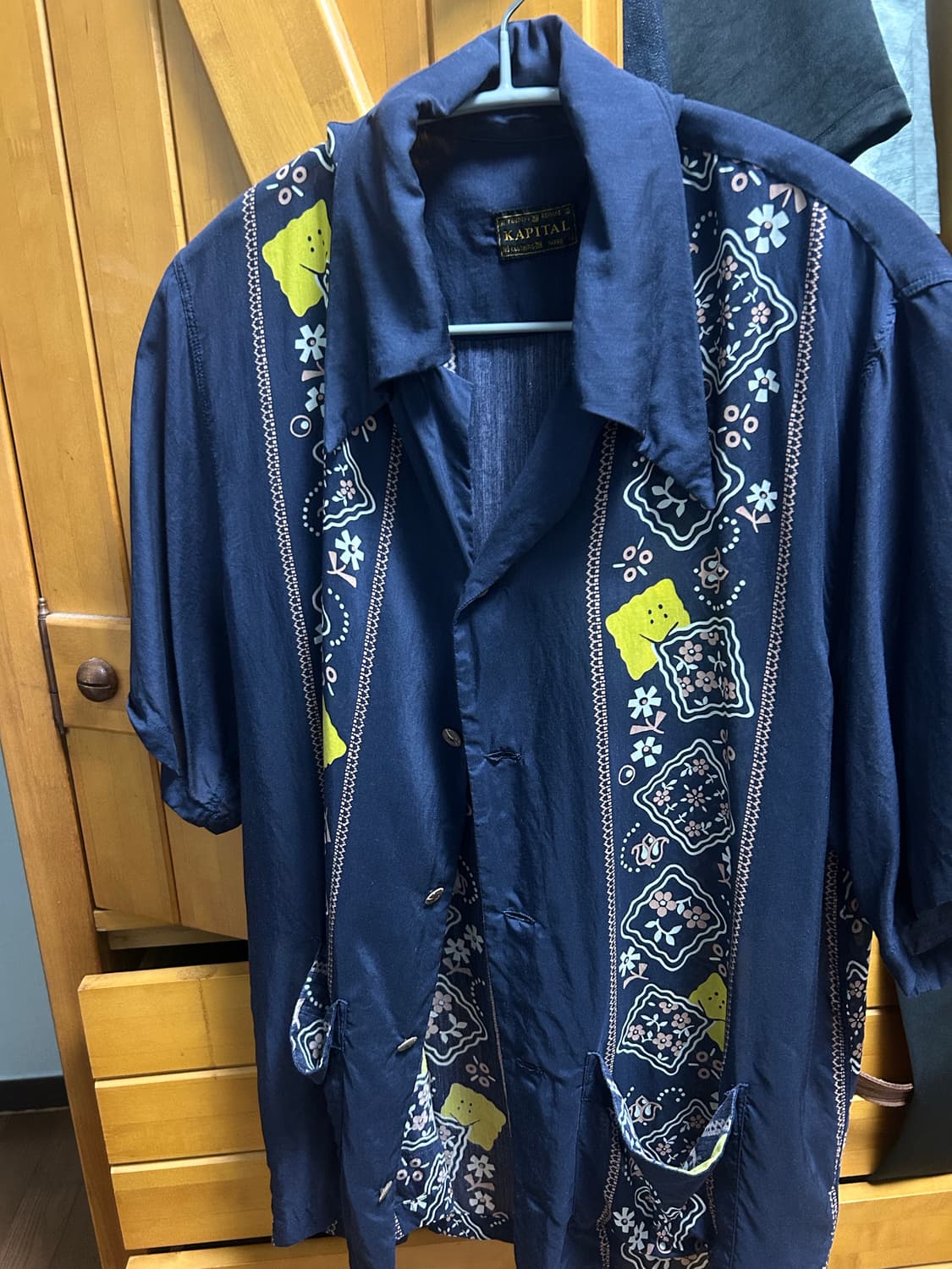 캐피탈 페이즐리 반팔 셔츠 네이비 상품이미지2