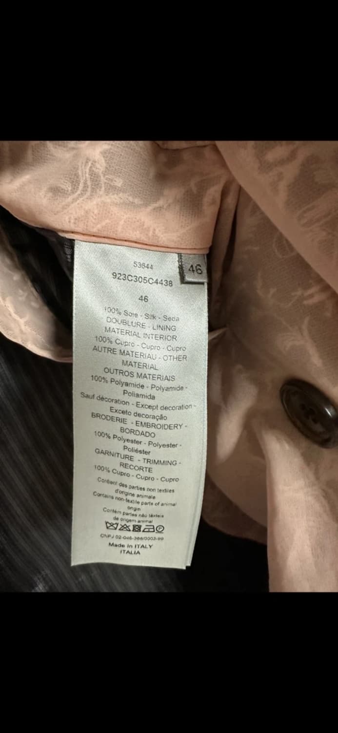 디올 남성 실크 트렌치 코트 새상품 상품이미지5