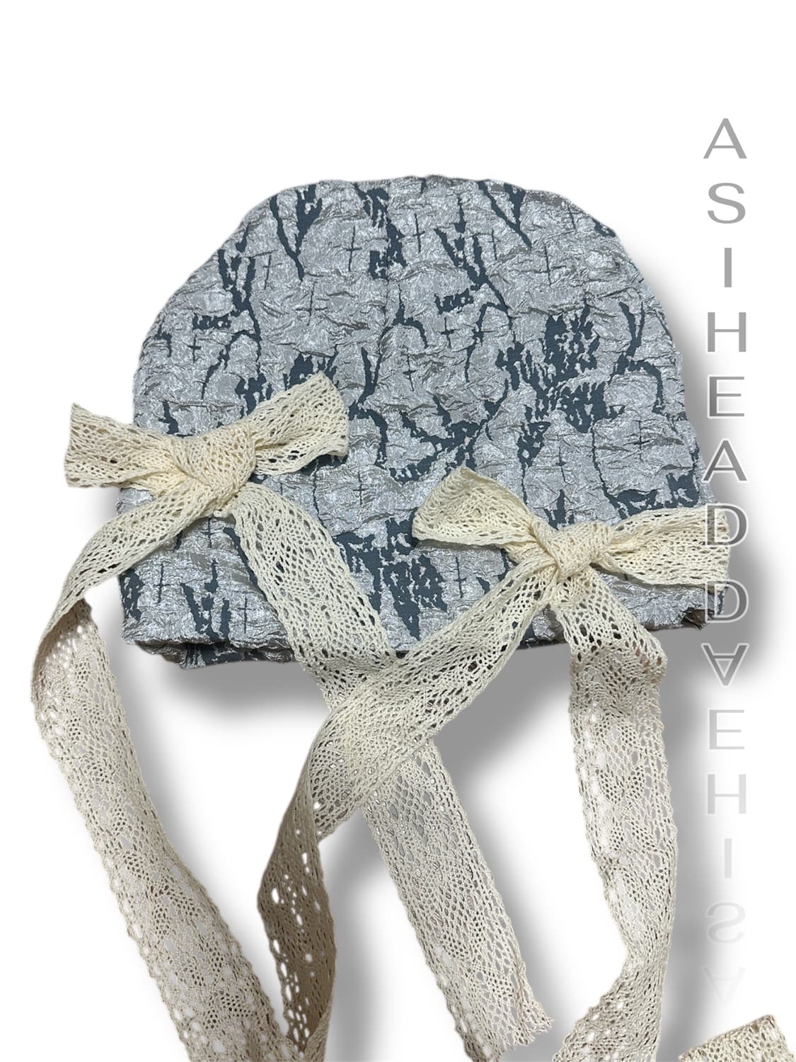 실키 자카 리본 레이스 핸드메이드 롱 비니 상품이미지1