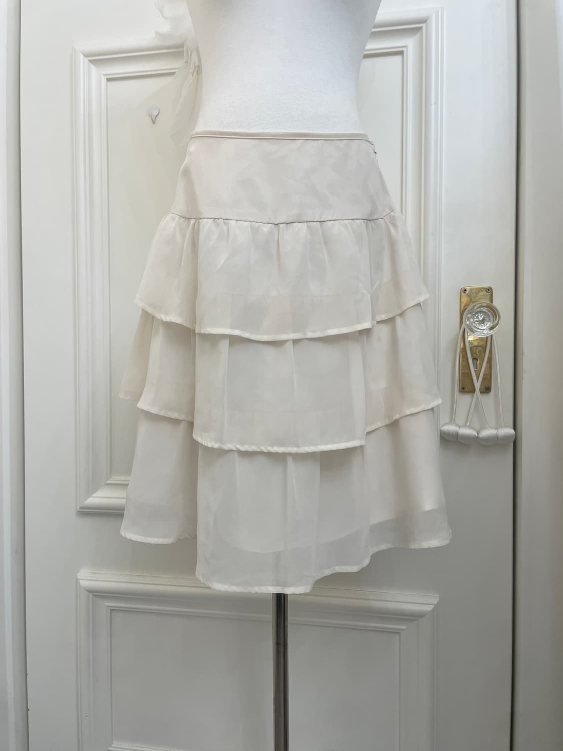 ivory shirring layered skirt 상품이미지4