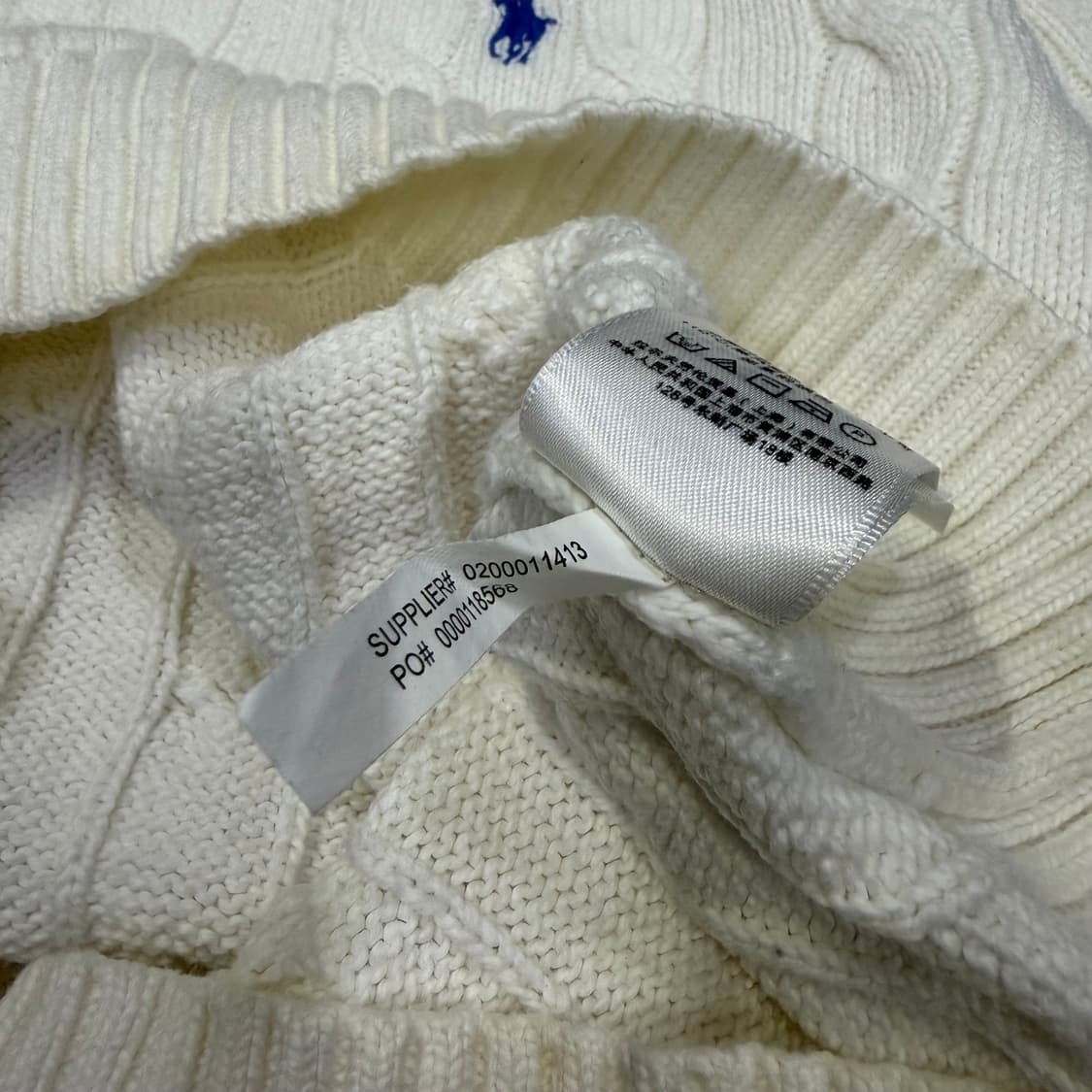 폴로 랄프로렌 화이트 코튼 케이블 니트  상품이미지5