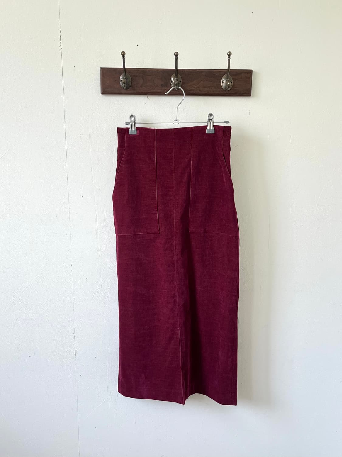 ROPE 버건디 코듀로이 스커트 상품이미지1