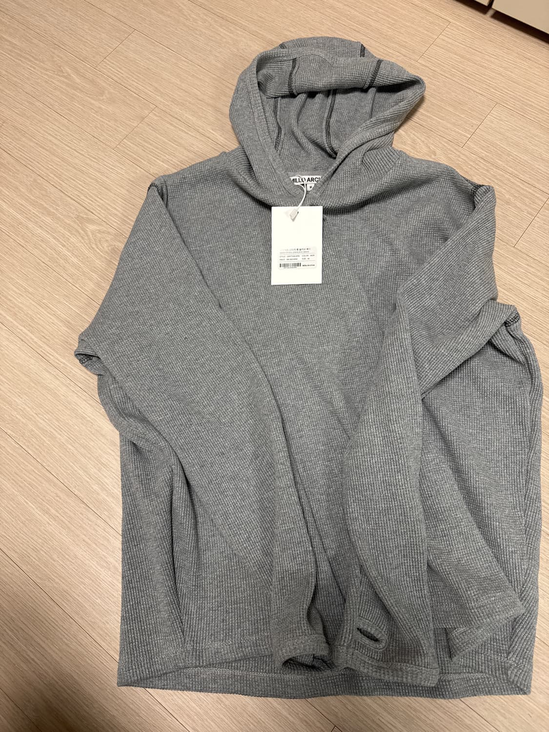 밀로아카이브 오브젝트 스티치 롱 슬리브 후디 상품이미지2