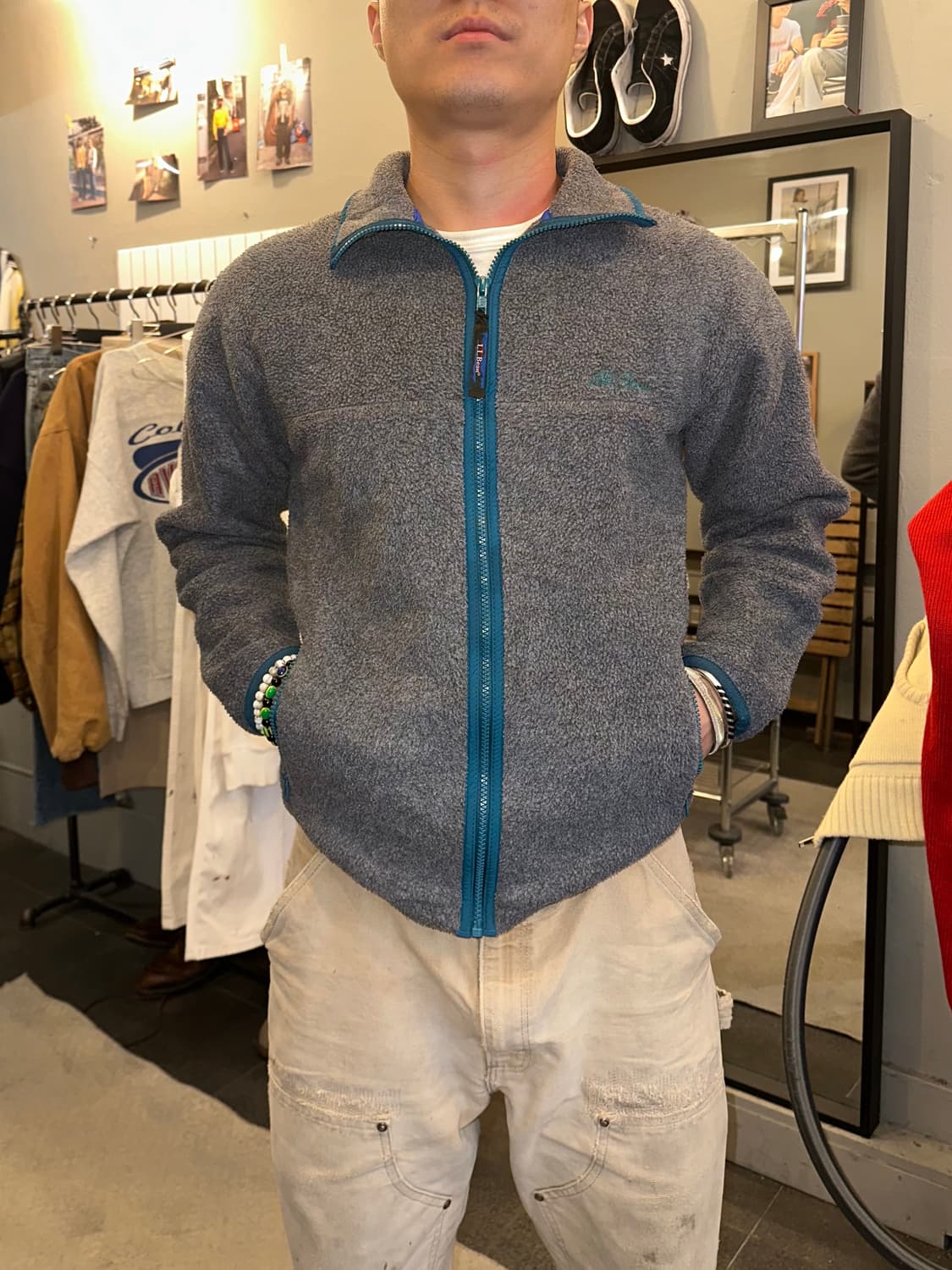 90’s LL Bean line detail grey Fleecewear 상품이미지2