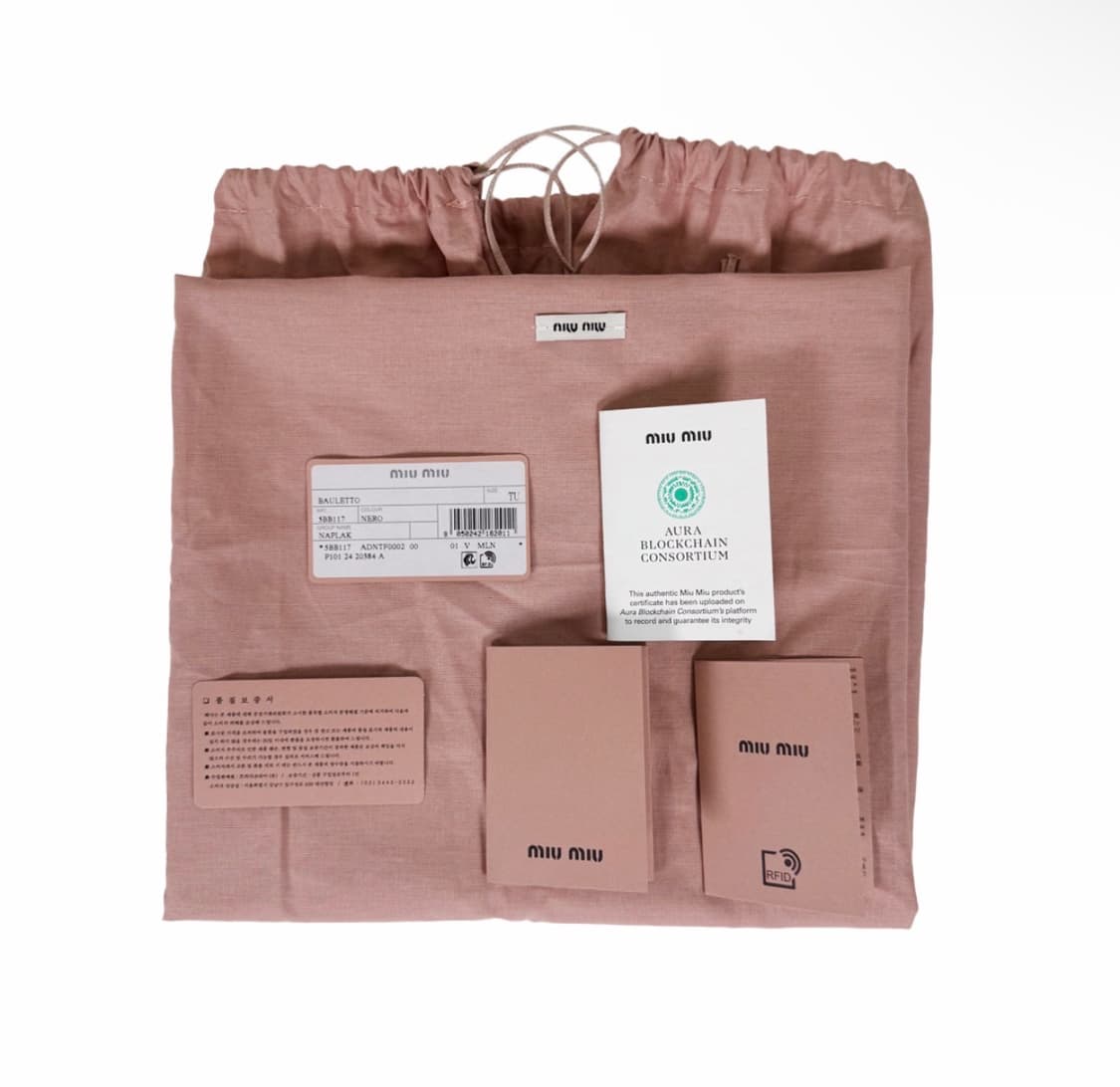 [OS] 미우미우 여성 나플락 페이턴트 레더 보 백 토트백 금장 블랙 상품이미지10