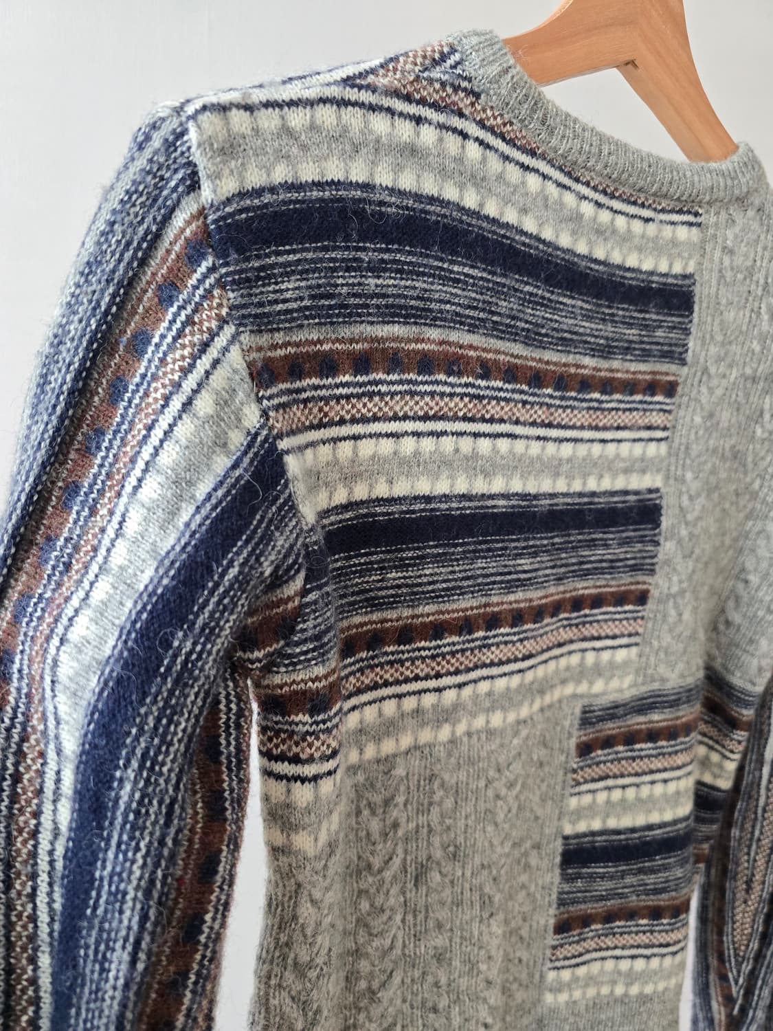 패치워크 케이블 울 니트 상품이미지5