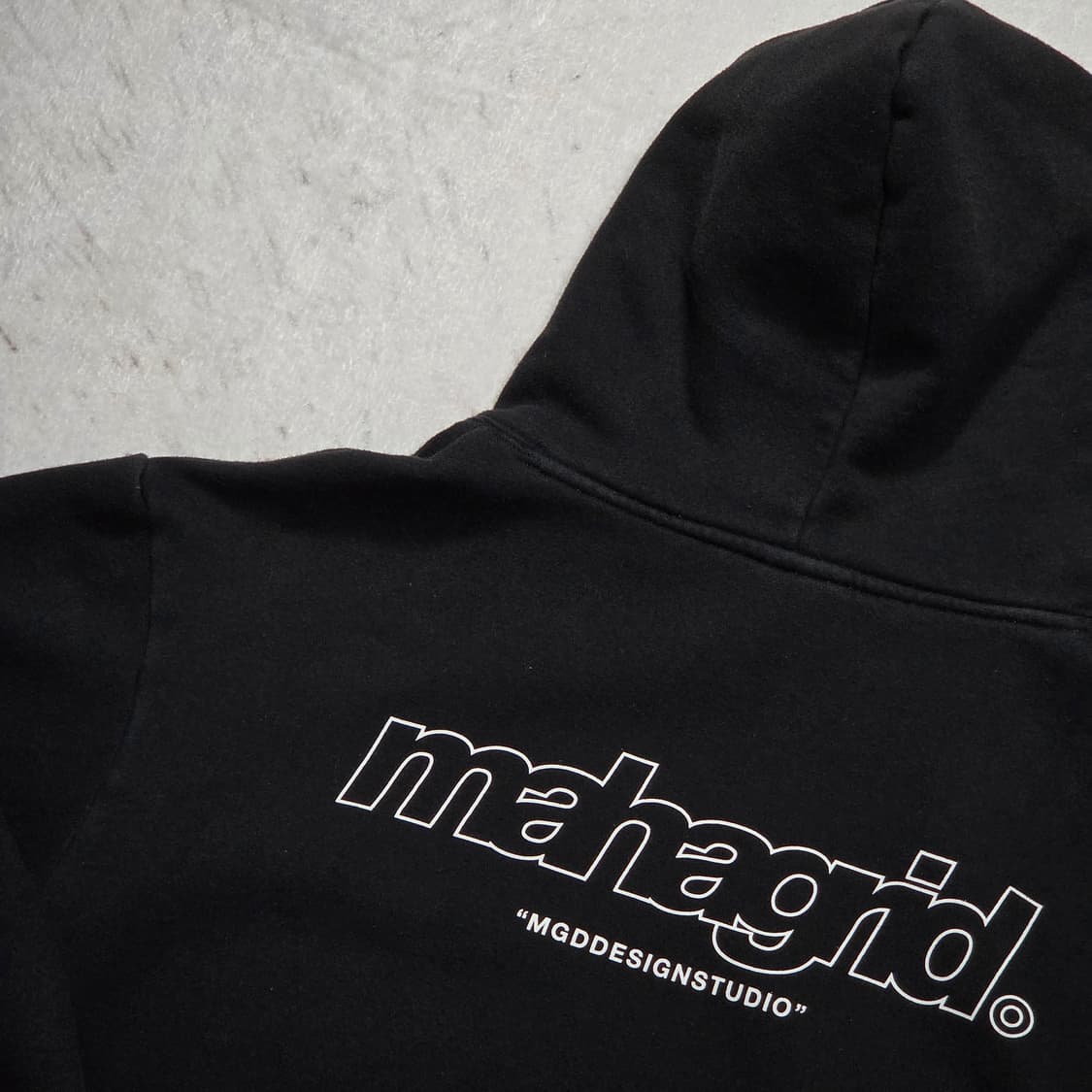 마하그리드 오버핏 블랙 후드티 상품이미지2