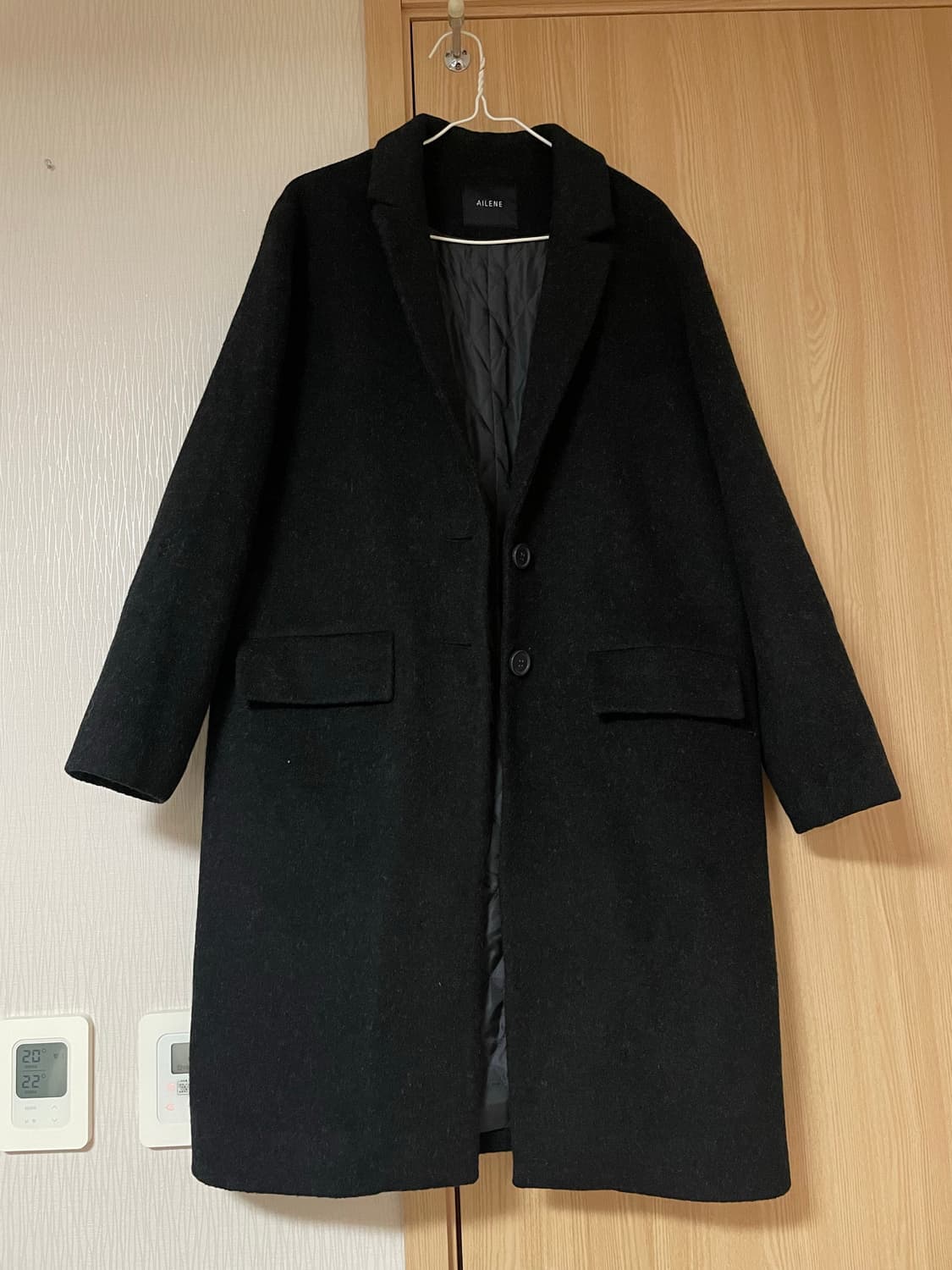 Ailene 블랙 롱코트 상품이미지1