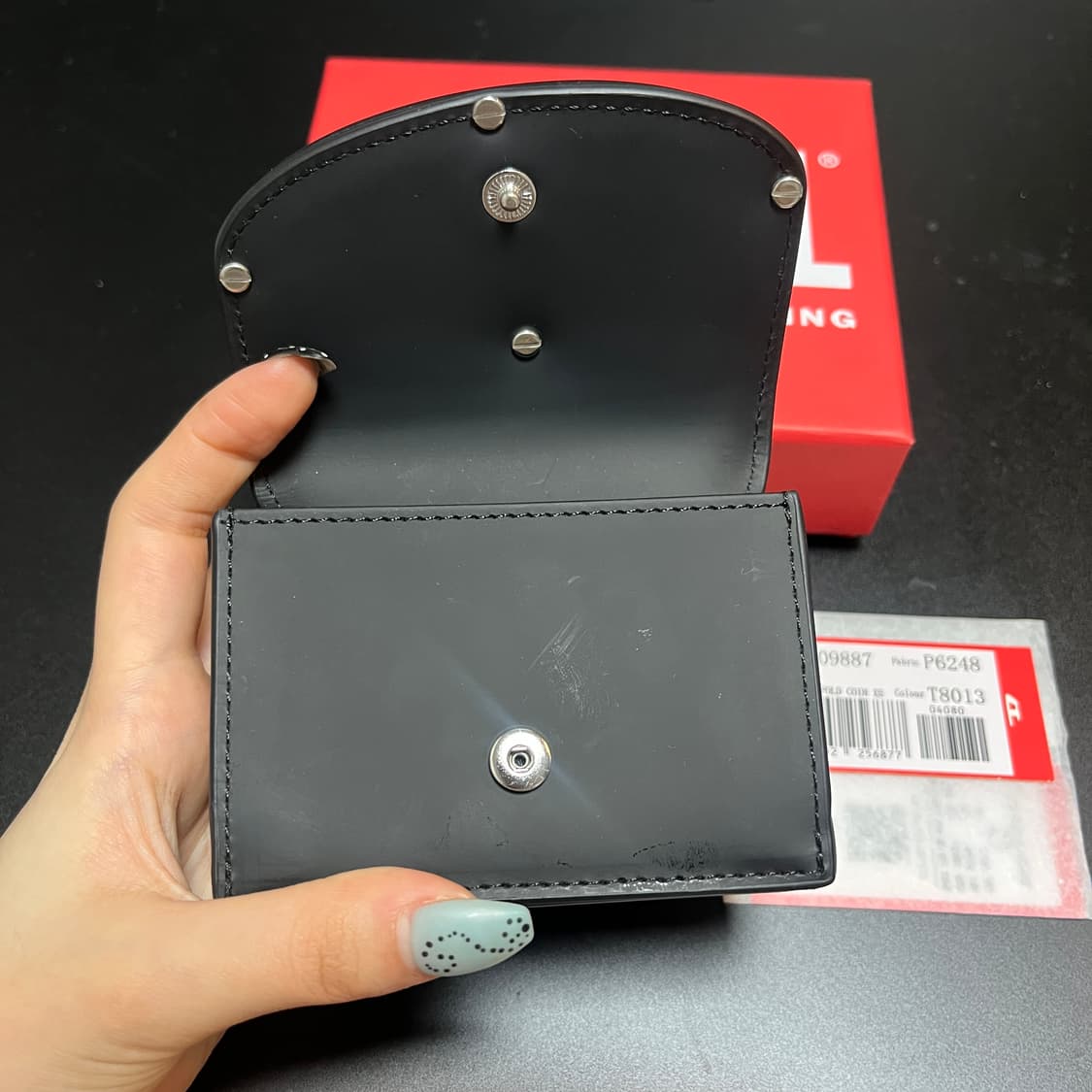 디젤 1DR TRI FOLD 무광 반지갑 블랙  상품이미지7