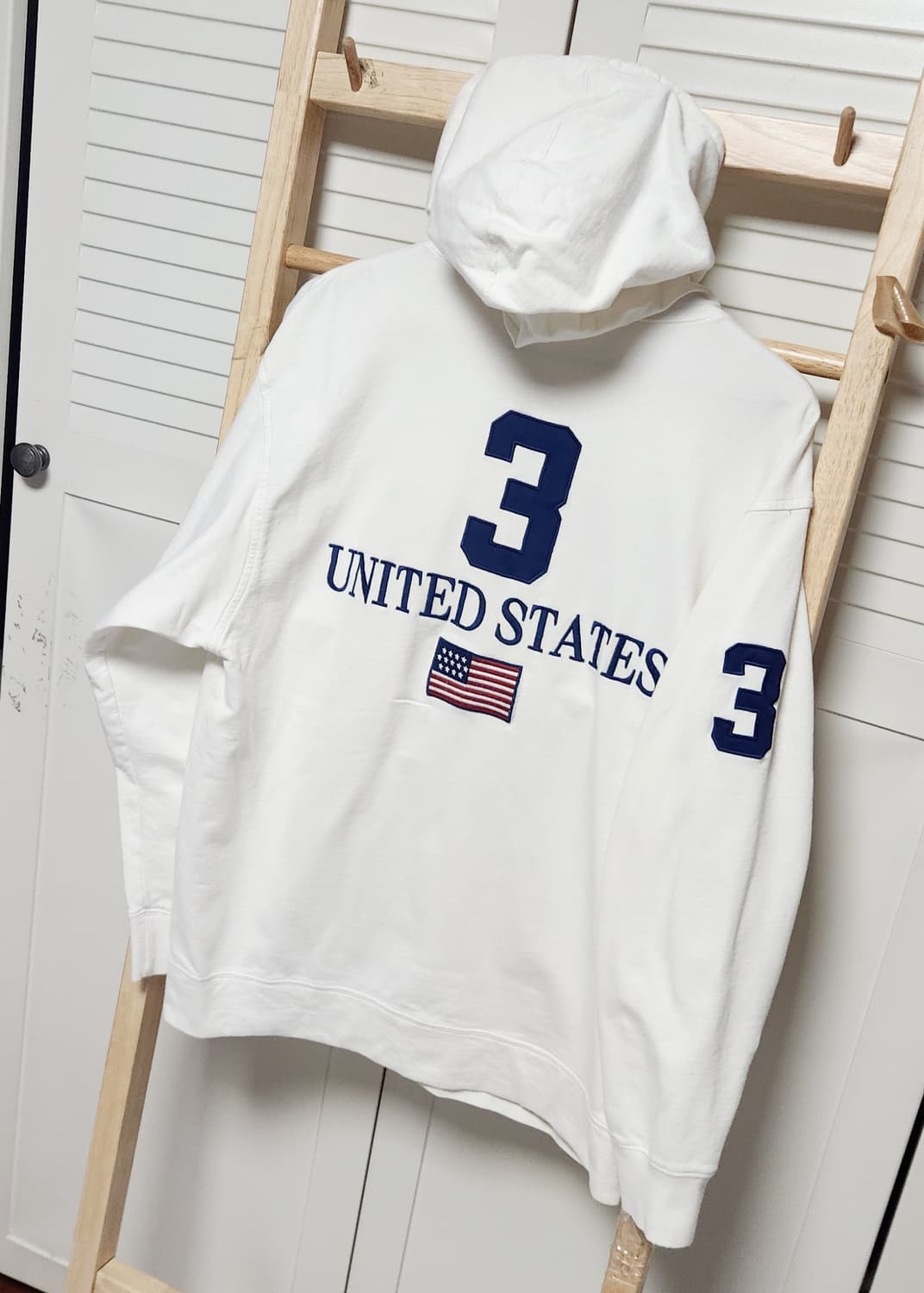 폴로 랄프로렌 빅포니 USA 성조기 화이트 후드티 상품이미지6