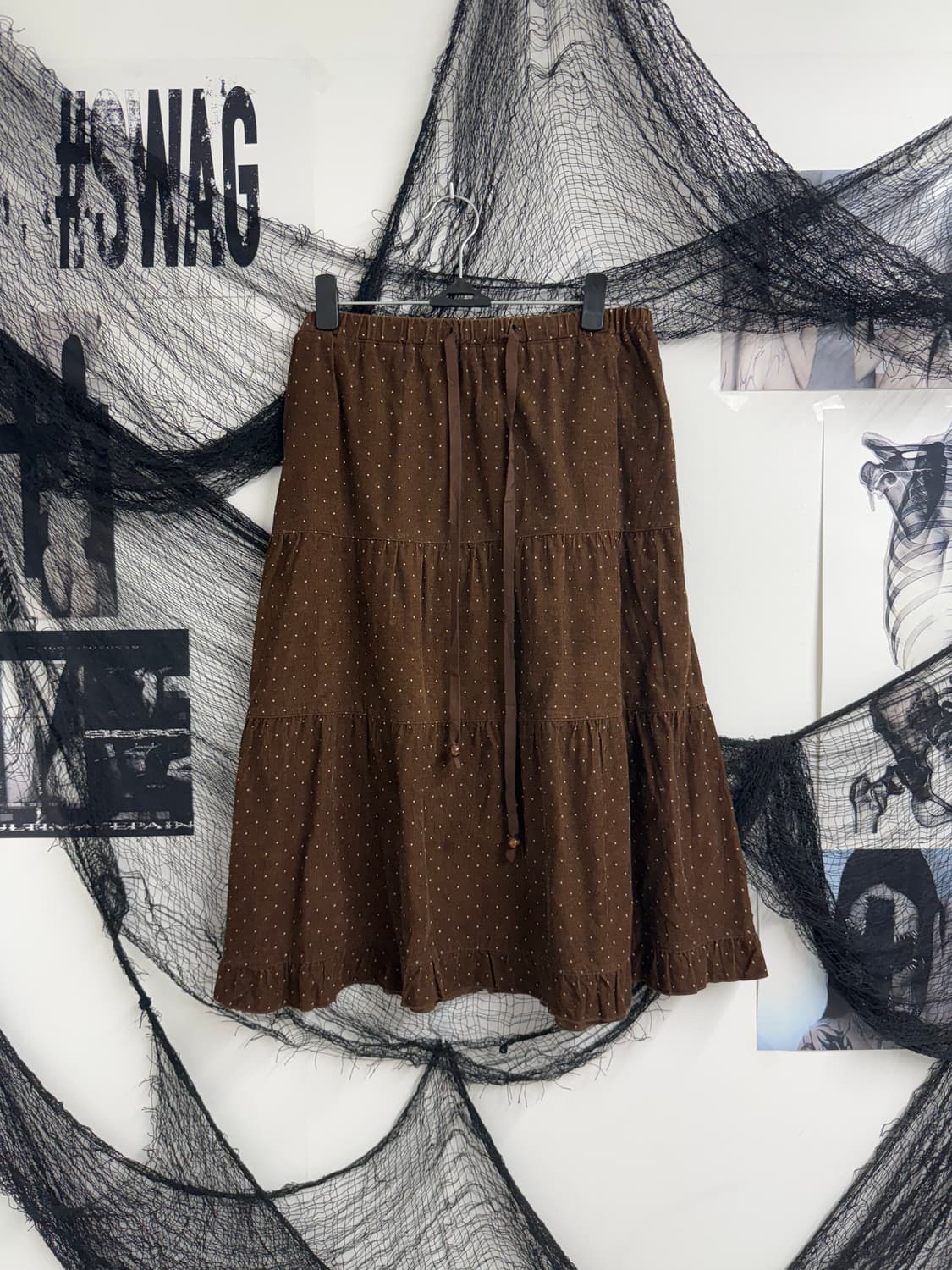 Nerd girl mood dot midi skirt  상품이미지1