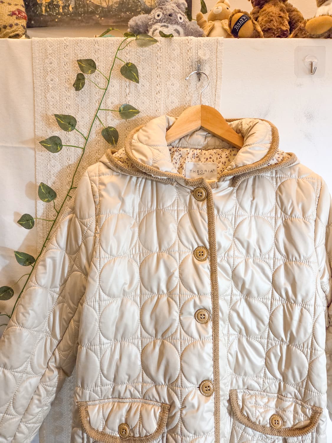 잔꽃 후드 누빔 패딩 상품이미지2